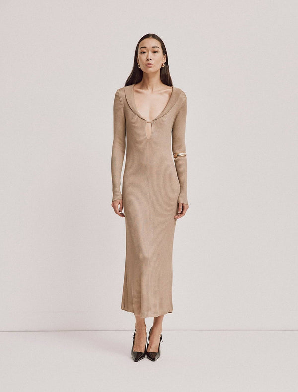 ninety percent Kea Dress In Taupe