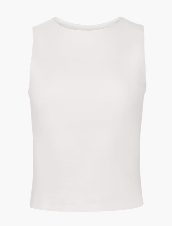 Ninety Percent Maya Cropped Tank In Chalk White