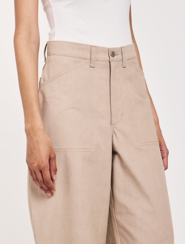 Ninety Percent Mila Barrel Leg Cargo In Taupe