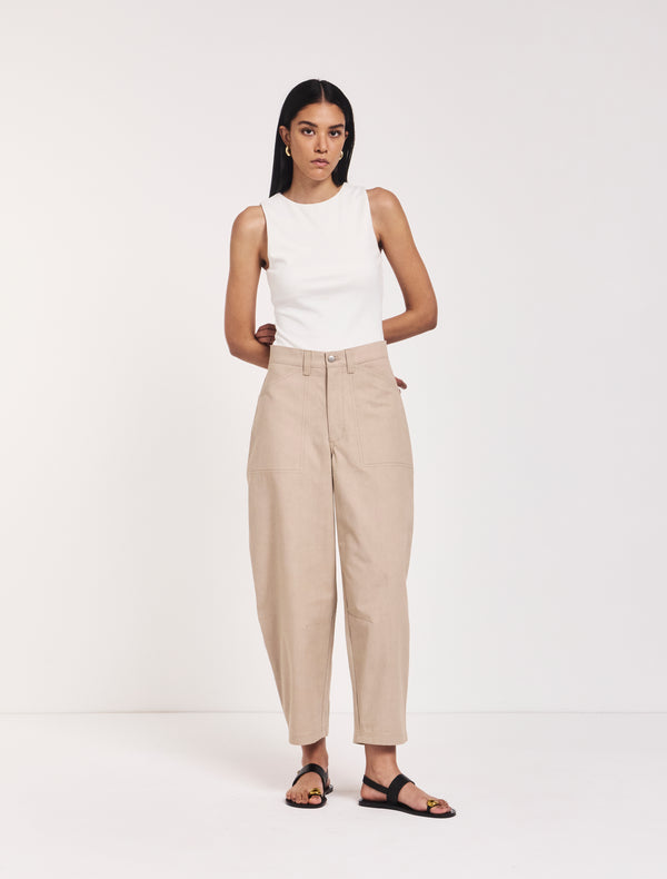 ninety percent Mila Barrel Leg Cargo in Taupe