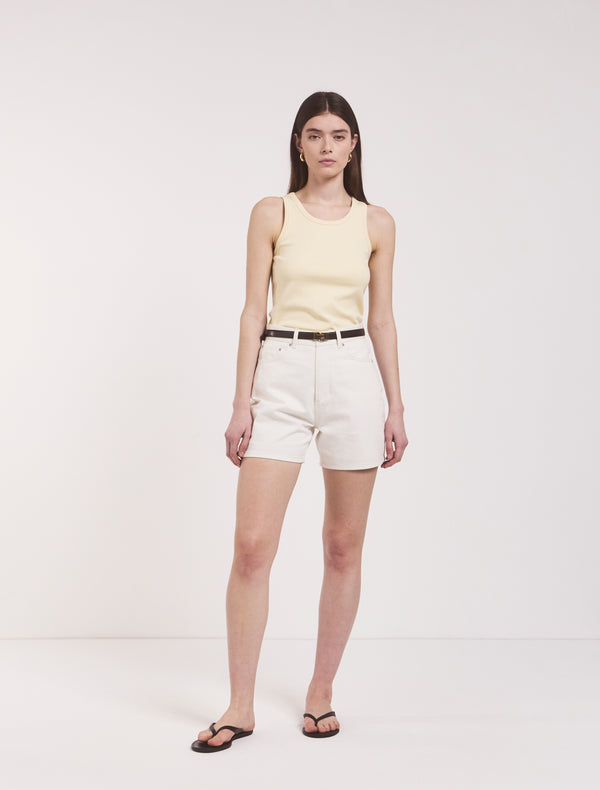 ninety percent Organic Cotton Shorts in Off White
