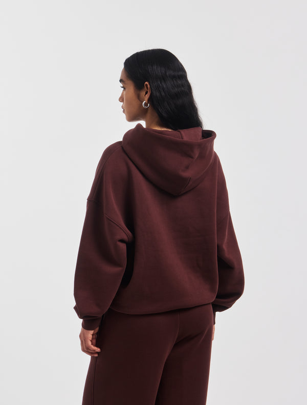 Ninety Percent Oversized Hoodie In Bordeaux