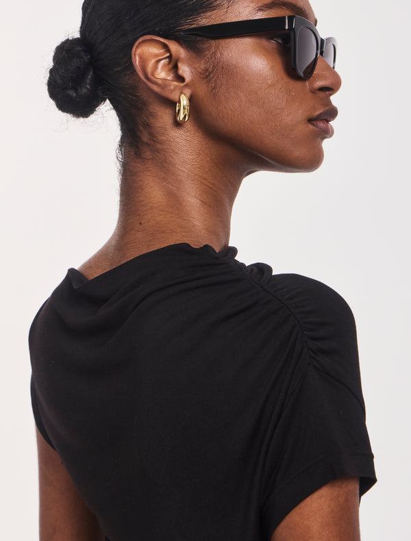 Ninety Percent Priam Draped Dress In Black