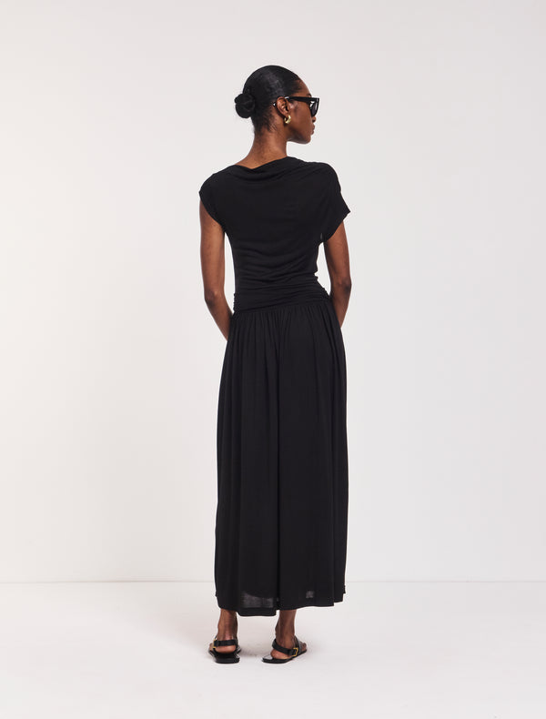 Ninety Percent Priam Draped Dress In Black