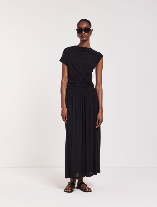 ninety percent Priam Draped Dress in Black