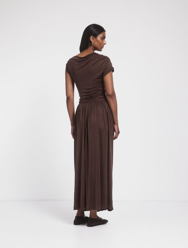 Ninety Percent Priam Draped Dress In Bracken
