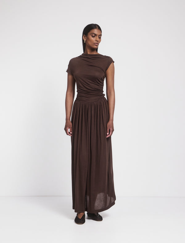 ninety percent Priam Draped Dress in Bracken