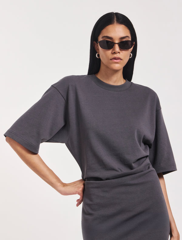 Ninety Percent Raya T-Shirt Dress In Magnet