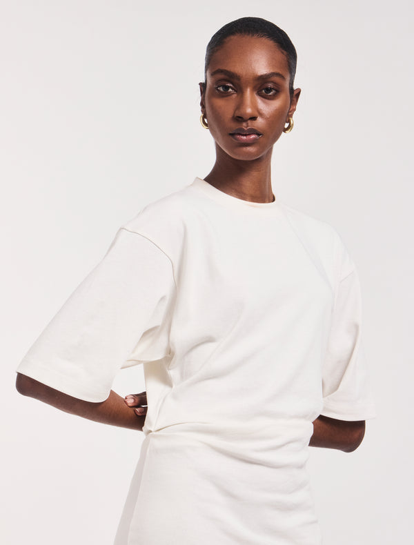 Ninety Percent Raya T-Shirt Dress In Off White