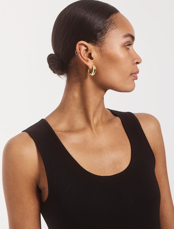 Ninety Percent Rib Tank Dress In Black