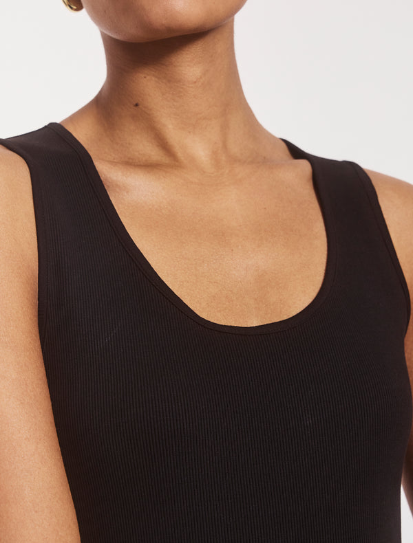 Ninety Percent Rib Tank Dress In Black