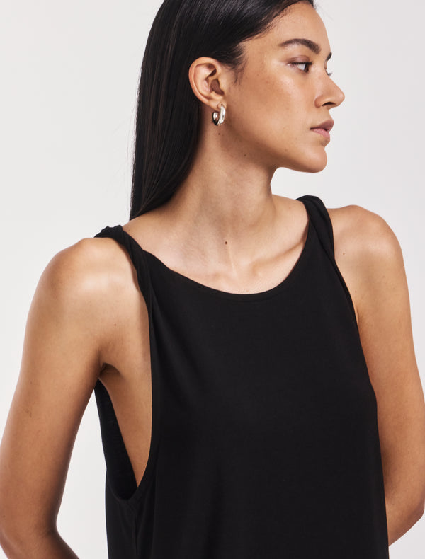 Ninety Percent Riley Twist Strap Vest In Black