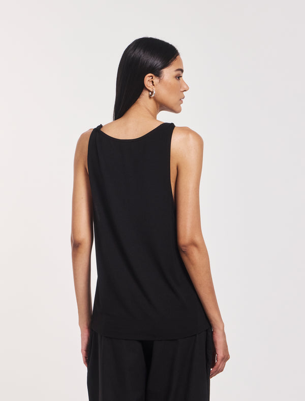Ninety Percent Riley Twist Strap Vest In Black