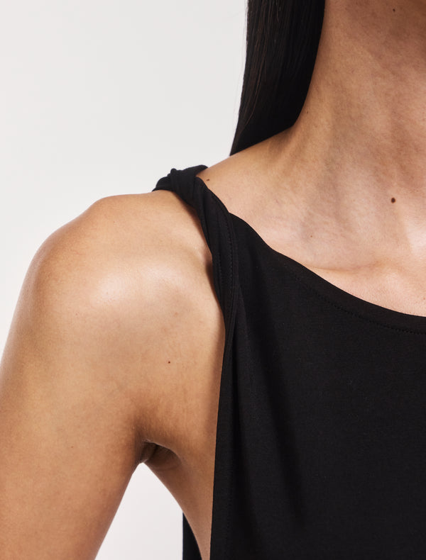 Ninety Percent Riley Twist Strap Vest In Black