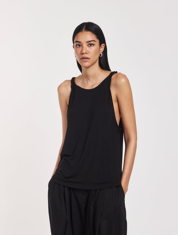 ninety percent Riley Twist Strap Vest in Black