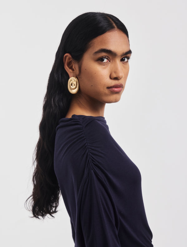 Ninety Percent Romy Dress In Darkest Navy