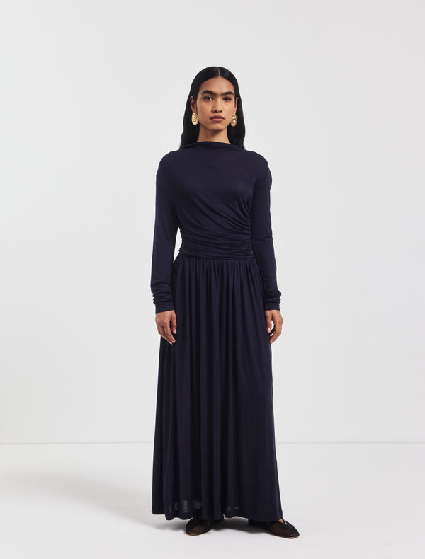 ninety percent Romy Dress in Darkest Navy