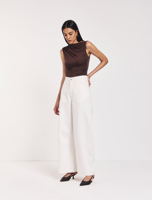 ninety percent Sofia Barrel Leg Jean in Chalk