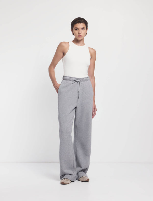 Ninety Percent Straight Leg Sweatpant In Grey Marl