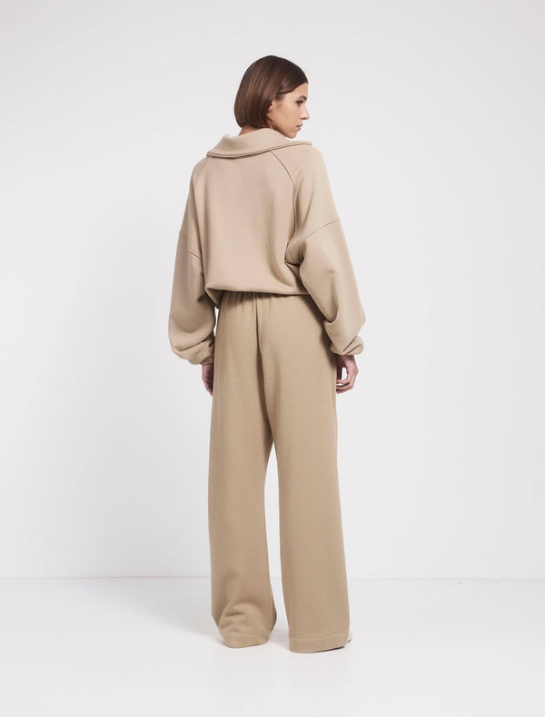 Ninety Percent Straight Leg Sweatpant In Taupe