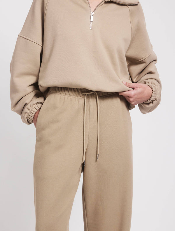 Ninety Percent Straight Leg Sweatpant In Taupe