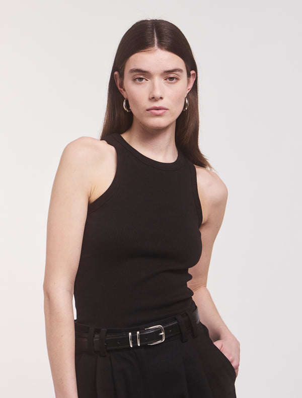 Ninety Percent Super Compact Rib Tank In Black