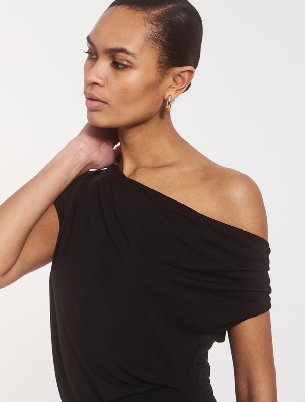 Ninety Percent Tanz Draped Top In Black