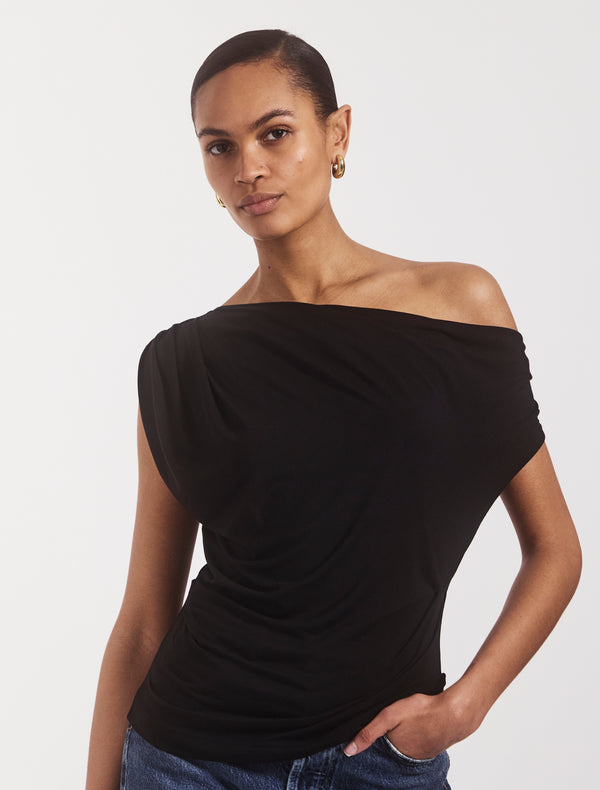 ninety percent Tanz Draped Top in Black