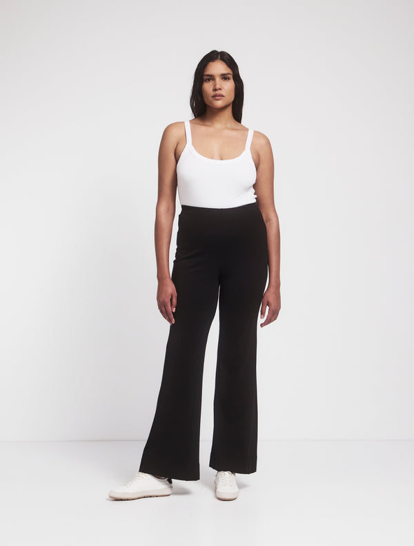 Ninety Percent Wide Leg Travel Pant In Black