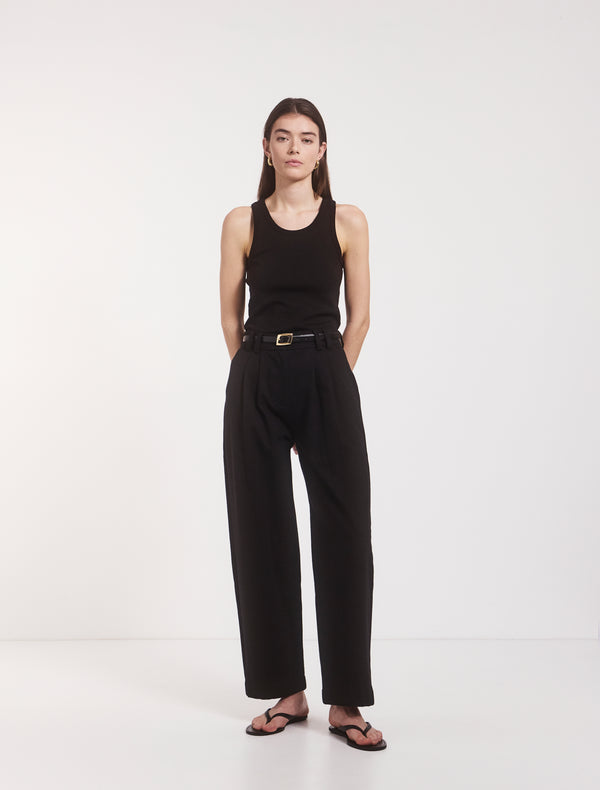 ninety percent Organic Cotton Denim Trousers in Black