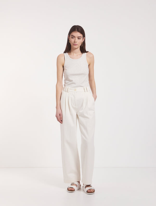 Ninety Percent Organic Cotton Denim Trousers In Off White