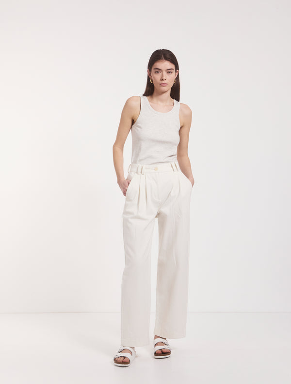 Ninety Percent Organic Cotton Denim Trousers In Off White