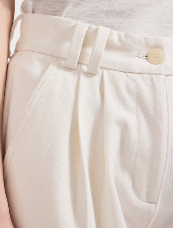 Ninety Percent Organic Cotton Denim Trousers In Off White