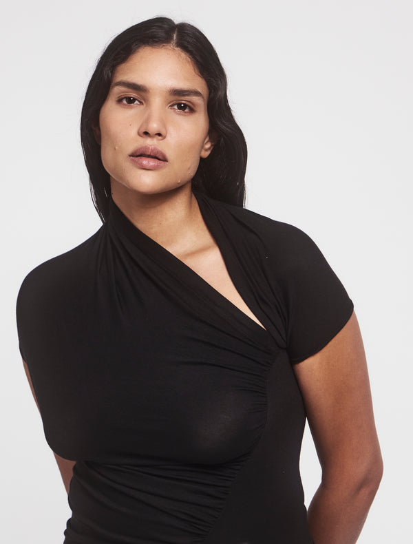 Ninety Percent Scarab Micromodal Cut Out Top In Black
