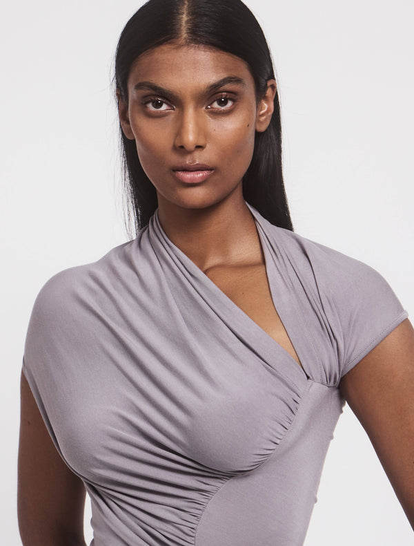 Ninety Percent Scarab Micromodal Cut Out Top In Dusk