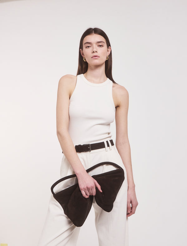 Ninety Percent Super Compact Rib Tank In Chalk White