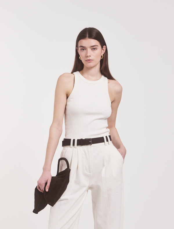 ninety percent Super Compact Rib Tank in Chalk White