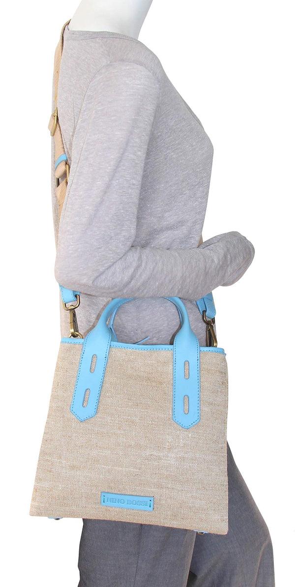 Nino Bossi Alisha Linen/Leather Crossbody Bag