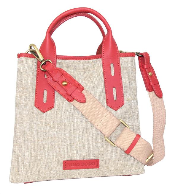 nino bossi Alisha Linen/Leather Crossbody Bag