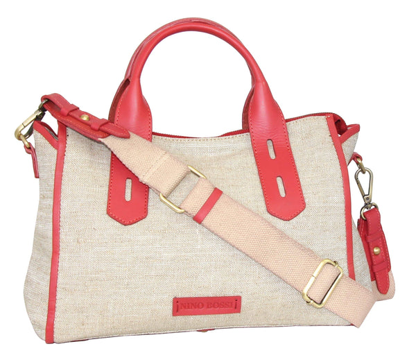 nino bossi Britney Linen/Leather Satchel