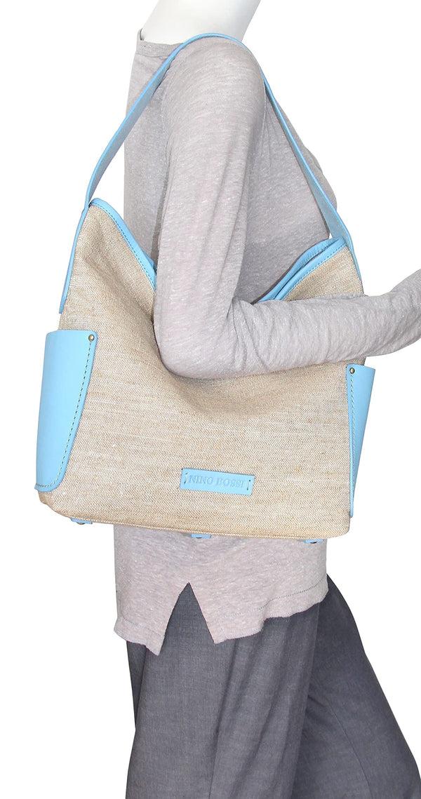 Nino Bossi Caprice Linen/Leather Hobo