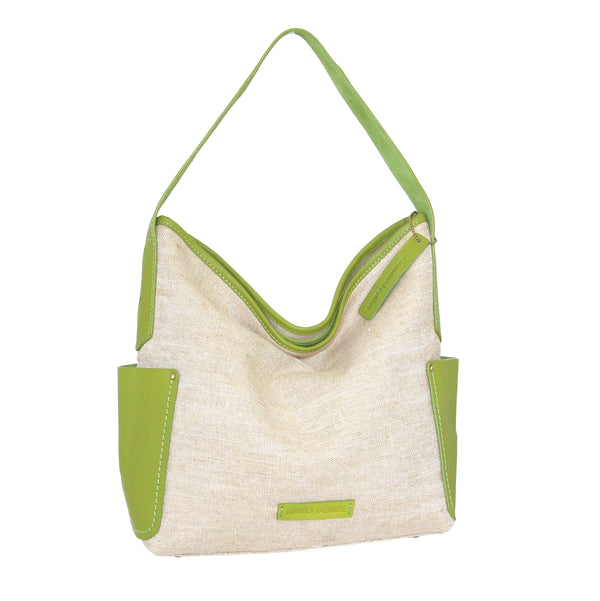 nino bossi Caprice Linen/Leather Hobo