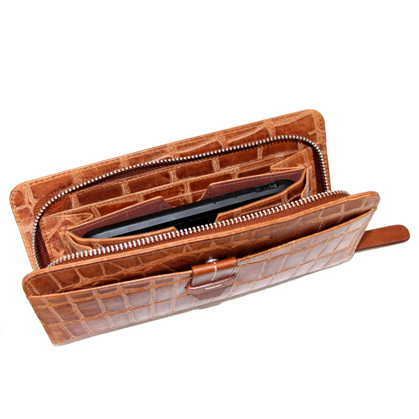 Nino Bossi Croc Zip Around Wallet