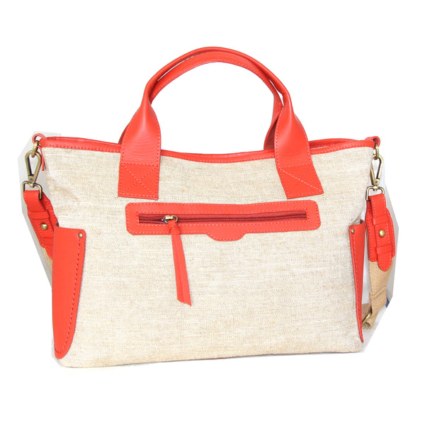 Nino Bossi Delana Linen/Leather Tote