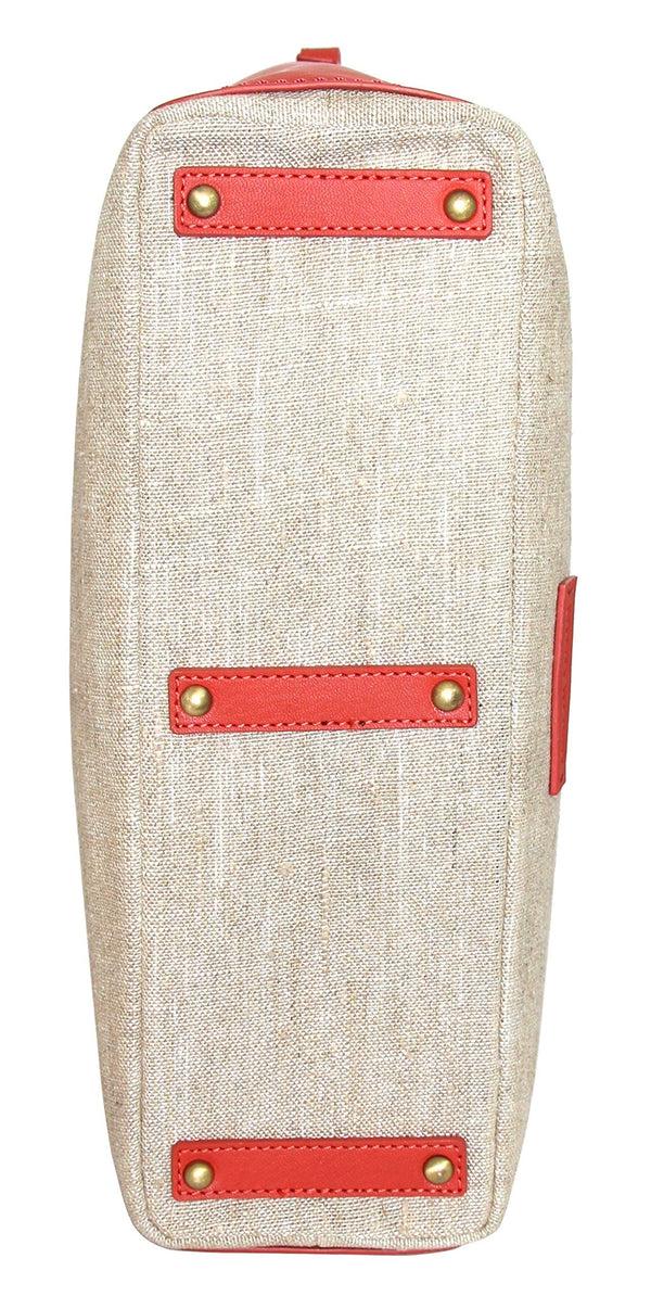 Nino Bossi Delana Linen/Leather Tote