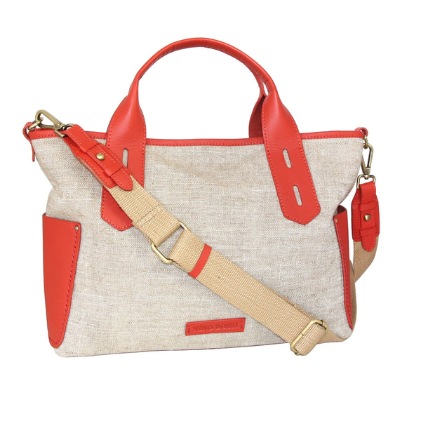 nino bossi Delana Linen/Leather Tote