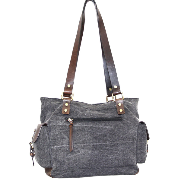 Nino Bossi Dena Canvas/Leather Tote
