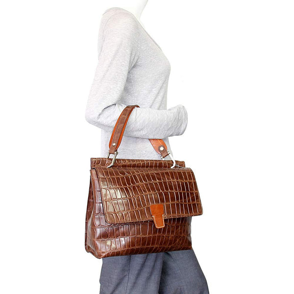 Nino Bossi Ellie Leather Satchel (Black)