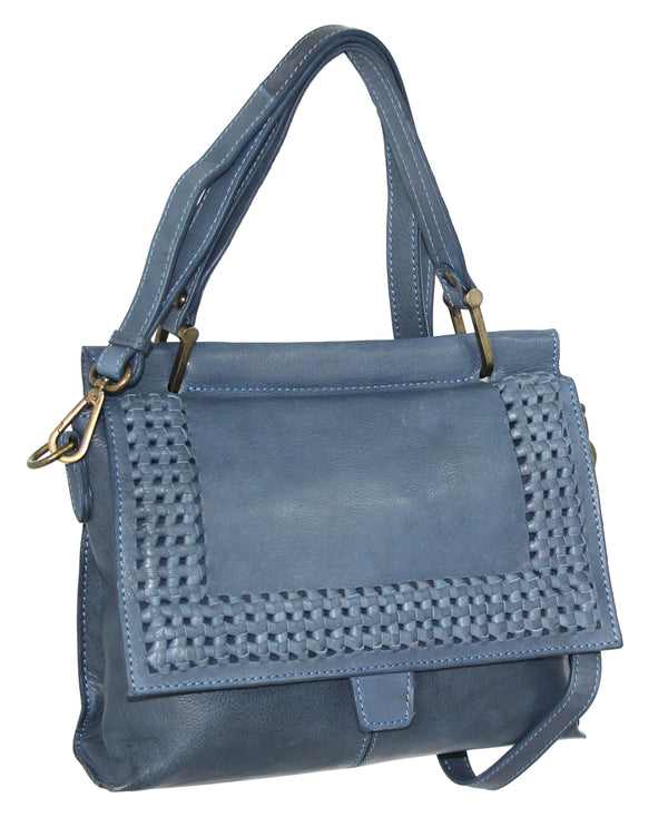 nino bossi Nino Bossi Handbags Nino Bossi Alexis Leather Satchel Blue