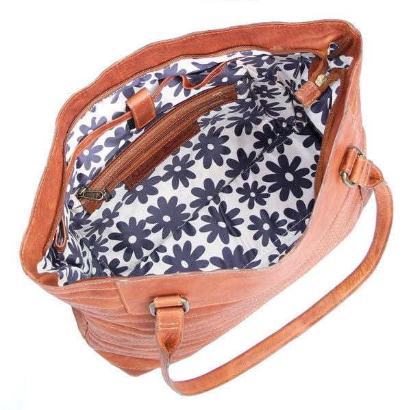 Nino Bossi My Large Ribbed Leather Tote